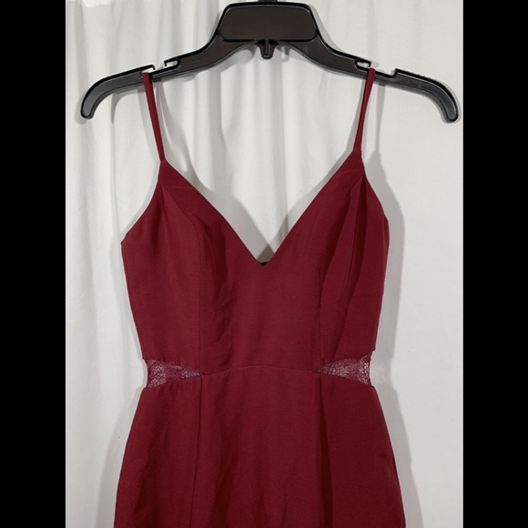 NEW $438‎ Maria Blanca Nero Shannon Lace Inset Gown in Burgundy [SZ 0 ] - Picture 7 of 12